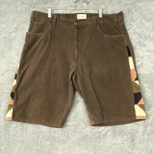 Corduroy Shorts Men's Patchwork Reworked Handmade Upcycled Boho Festival Sz. 44